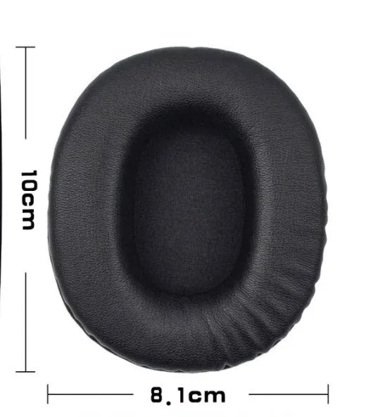 Two black PU leather replacement ear pad covers for Sony MDR-1R headphones.