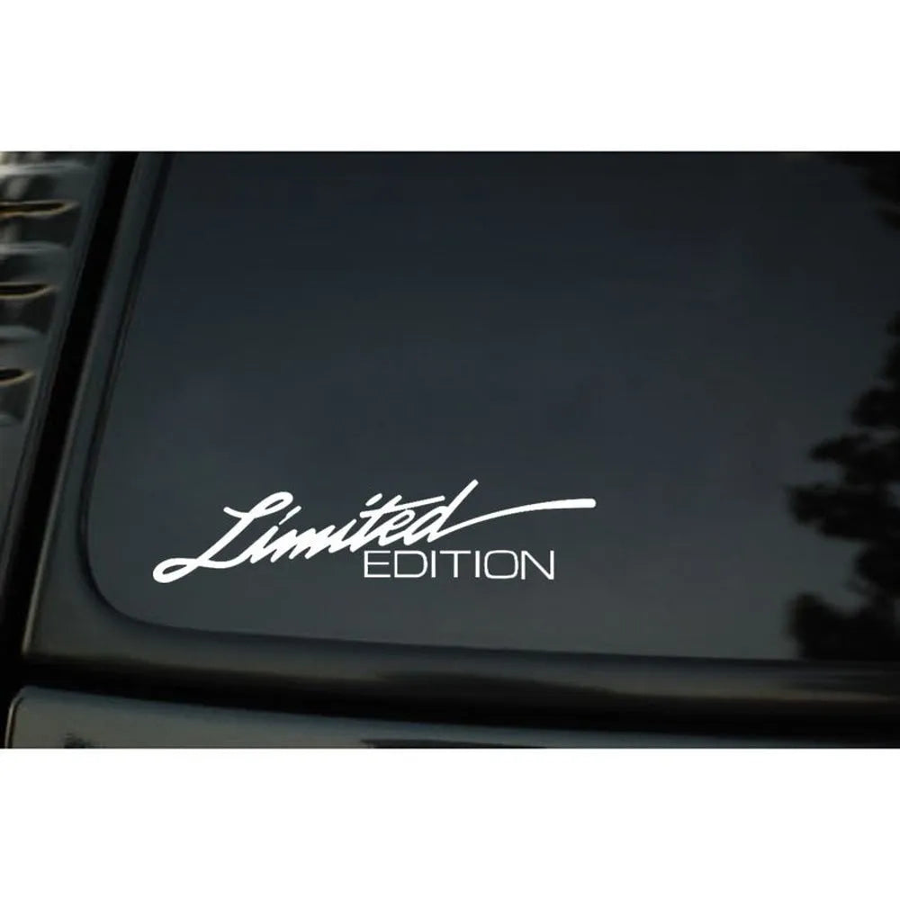 British reflective bumper sticker in black, white, and colourful options showing 16cm x 3.8cm dimensions