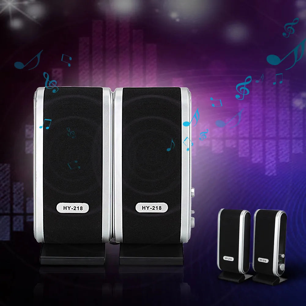 Notebook mini speaker in black colour with USB cable for portable desktop audio