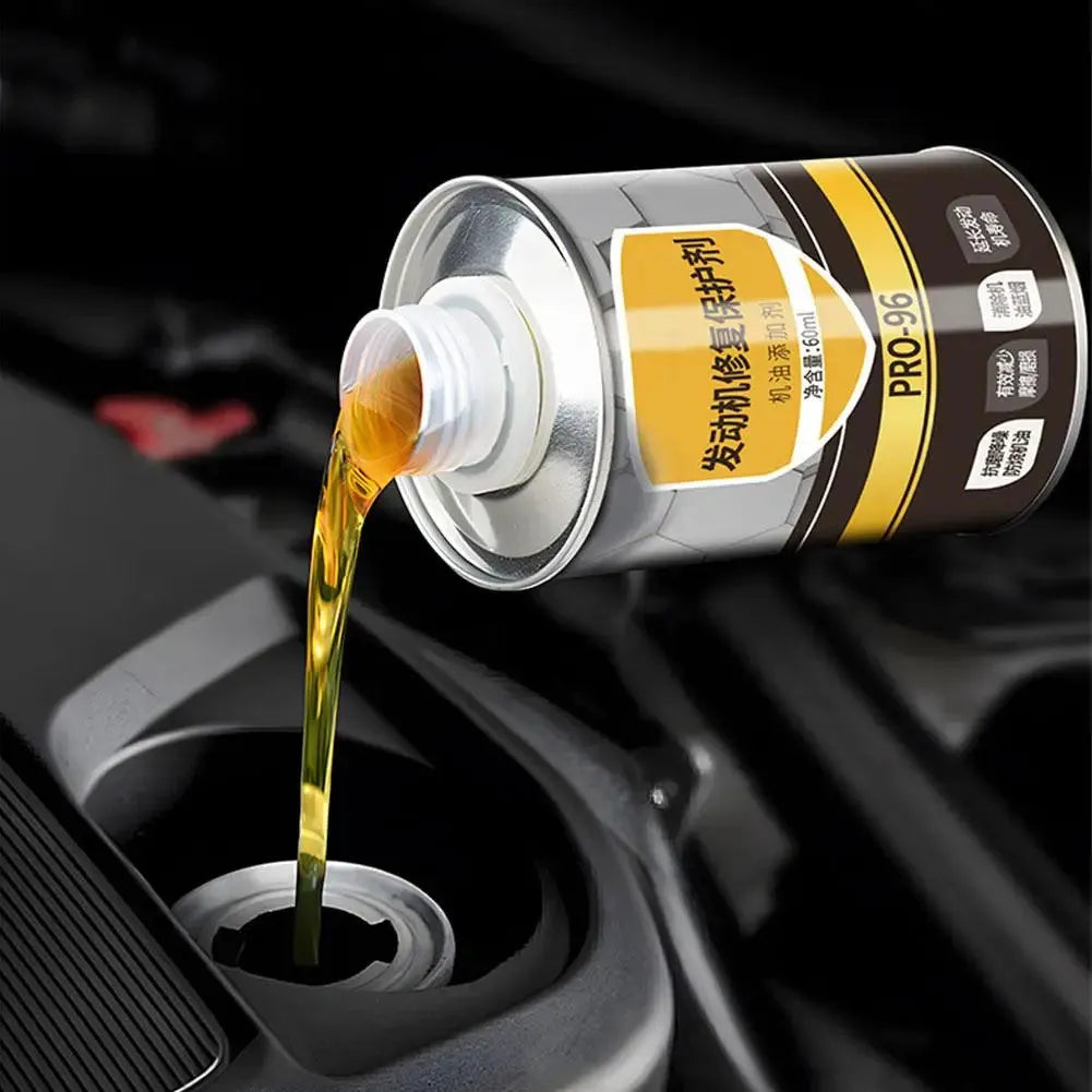 White-capped 60ml engine oil anti-wear additive bottle for petrol and diesel engines