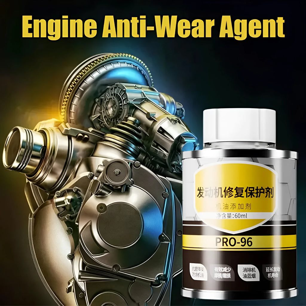White-capped 60ml engine oil anti-wear additive bottle for petrol and diesel engines