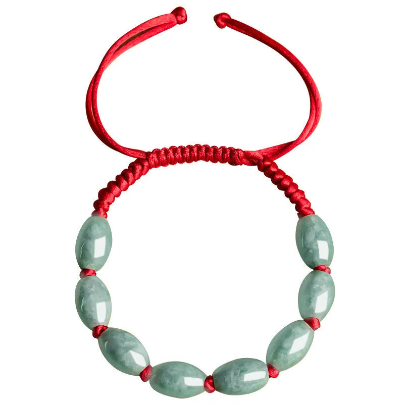 Jade As Right As Rain bracelet natural stone dark green men's 9 beads national style unisex with certificate