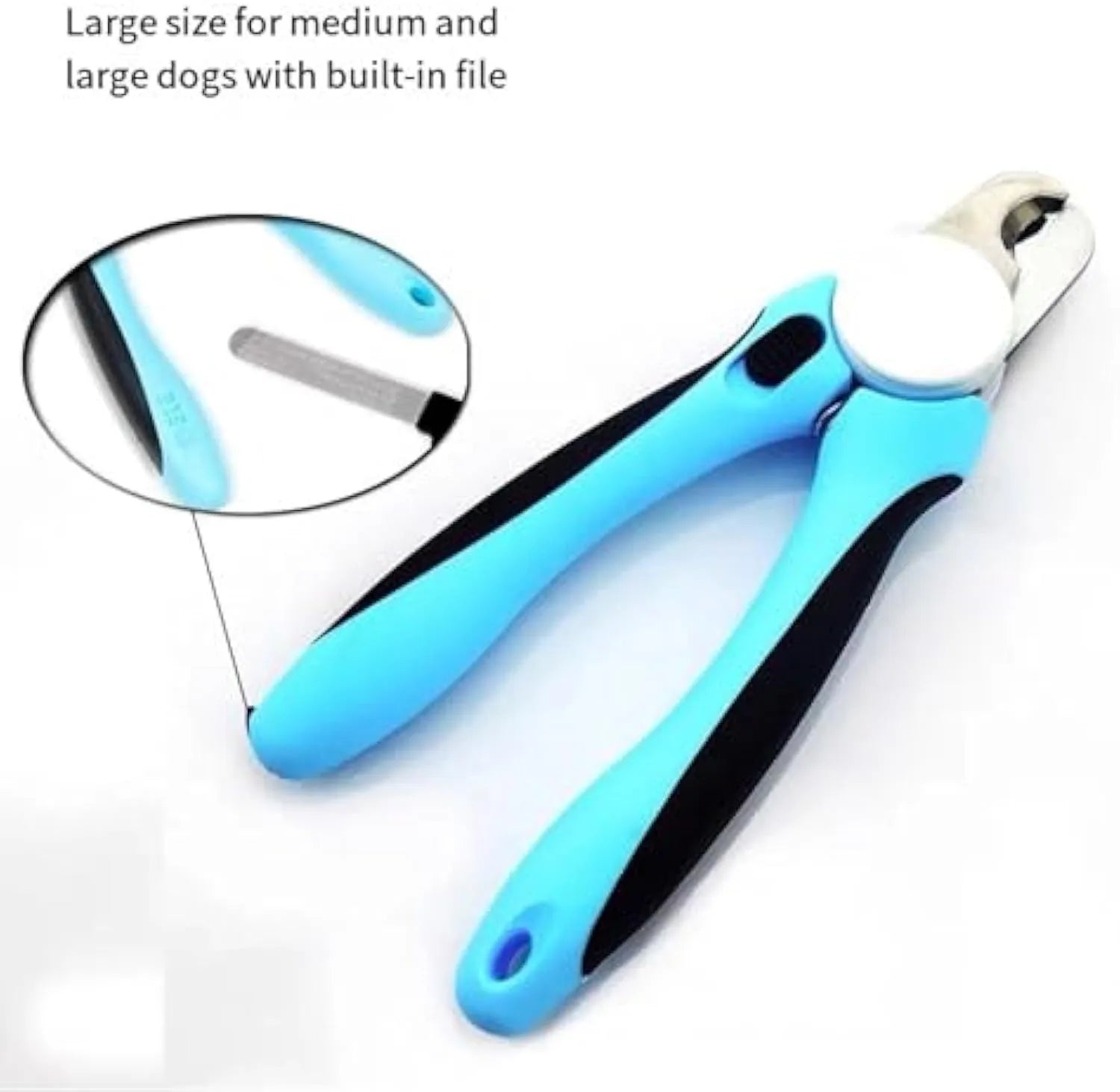 Blue heavy duty dog nail clippers with safety guard for large breeds and thick nails