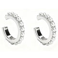 925 sterling silver 18K electroplated artistic pearl ear clip in gold finish with round imitation pearls and geometric frame