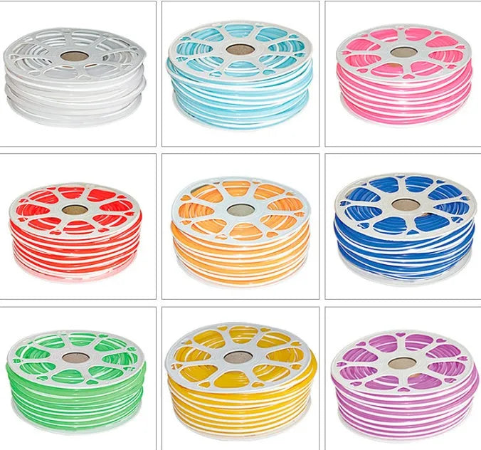 Split neon light bar in flexible silicone 8mmx50m decorative seal LED light belt in nine colours
