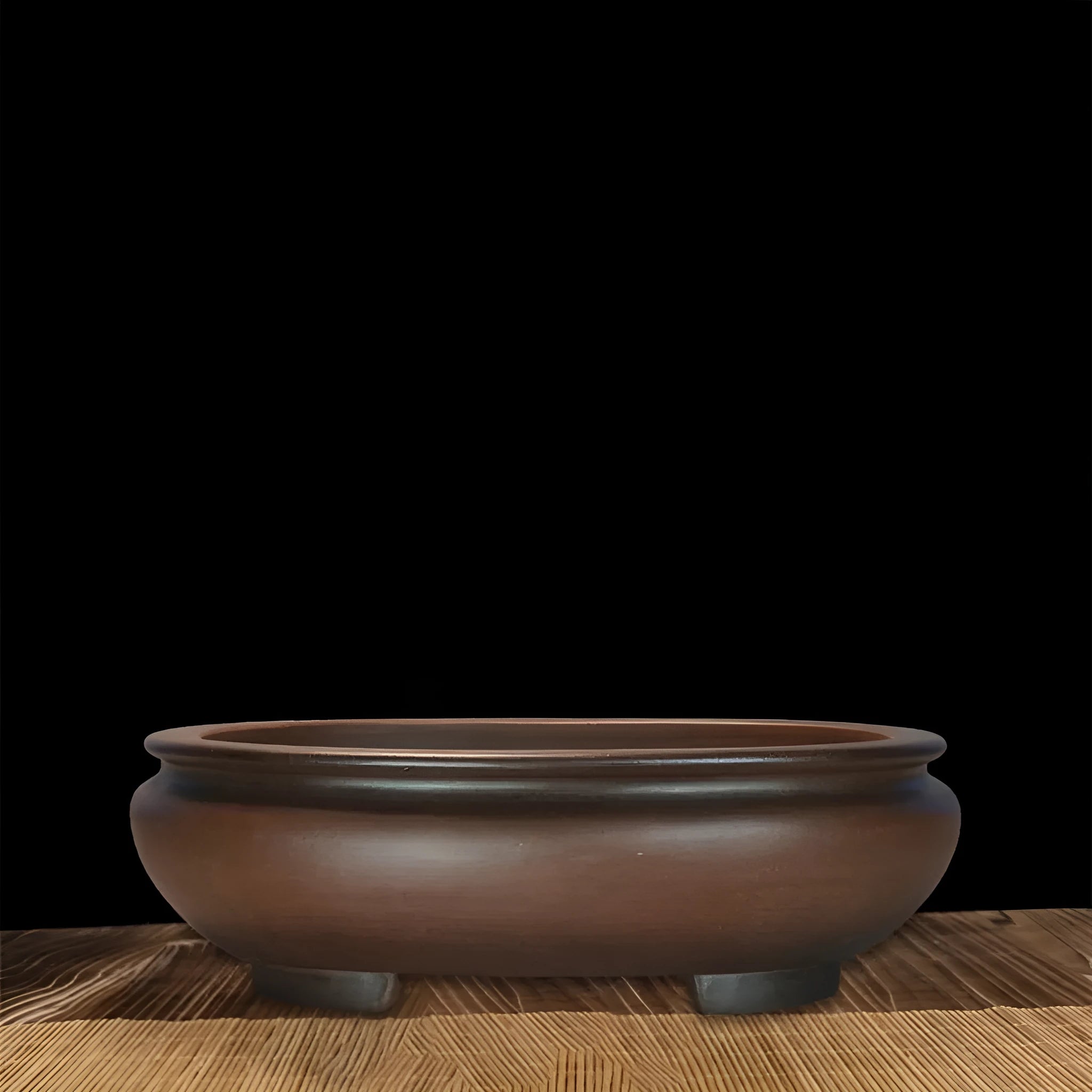 Handmade classical purple sand clay desktop flowerpot measuring 58cm wide.