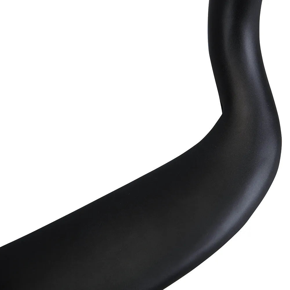 Black carbon fibre large angle bent motorcycle handlebar with 31.8mm clamp and 125mm rise