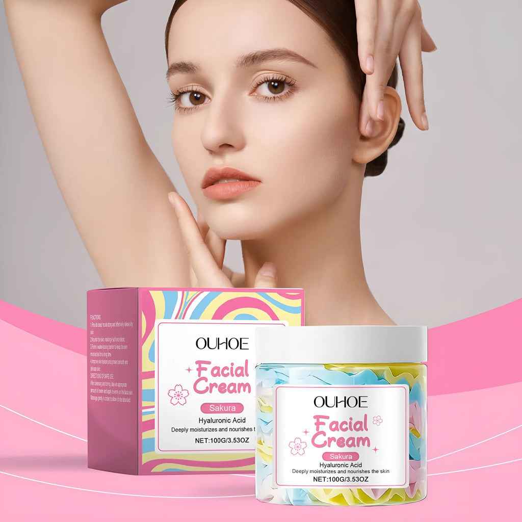 Sakura Butter Cream 100g face moisturiser in 5.7cm cube jar