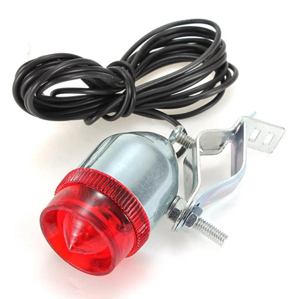 Silver bicycle generator light modification kit with dynamo and wiring for headlight and tail light connections