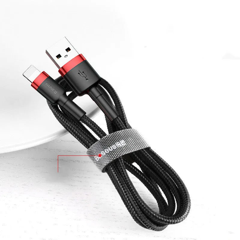 Cafule red shell and red wire 2m USB charging cable for Apple iPhone