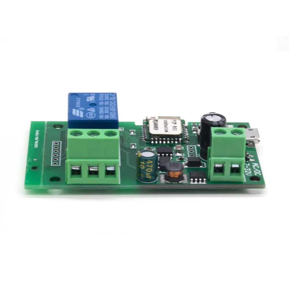 Self-locking interlock 1 way relay module with 2.4G WiFi, USB interface, 7-32V input, PCB onboard antenna