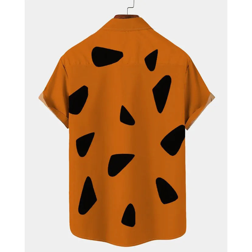 Men's Hawaiian short sleeve shirt in polyester, available in blue green orange, sizes S to 6XL