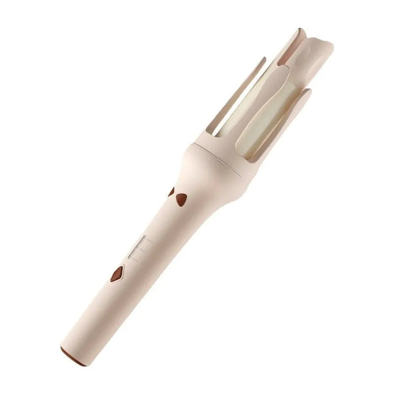 32mm automatic hair curler in pink or purple with UK voltage rating and plug adapters