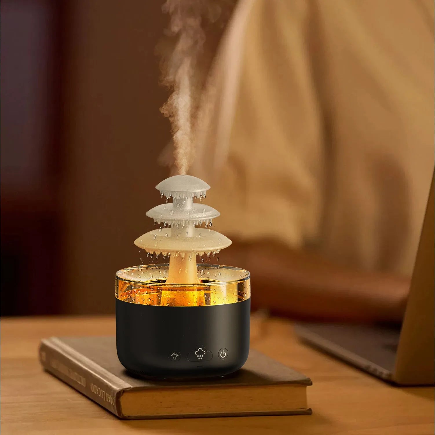 New Cloud Rain Air Humidifier Essential Oil Diffuser 500ml white USB mist colourful light