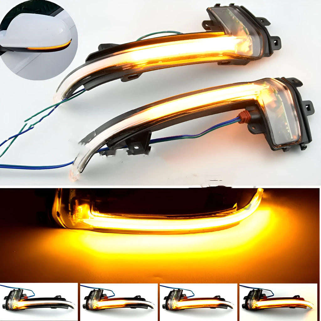 Dynamic LED mirror turn signal indicator for Audi B8 and B8.5 models in black or white finish