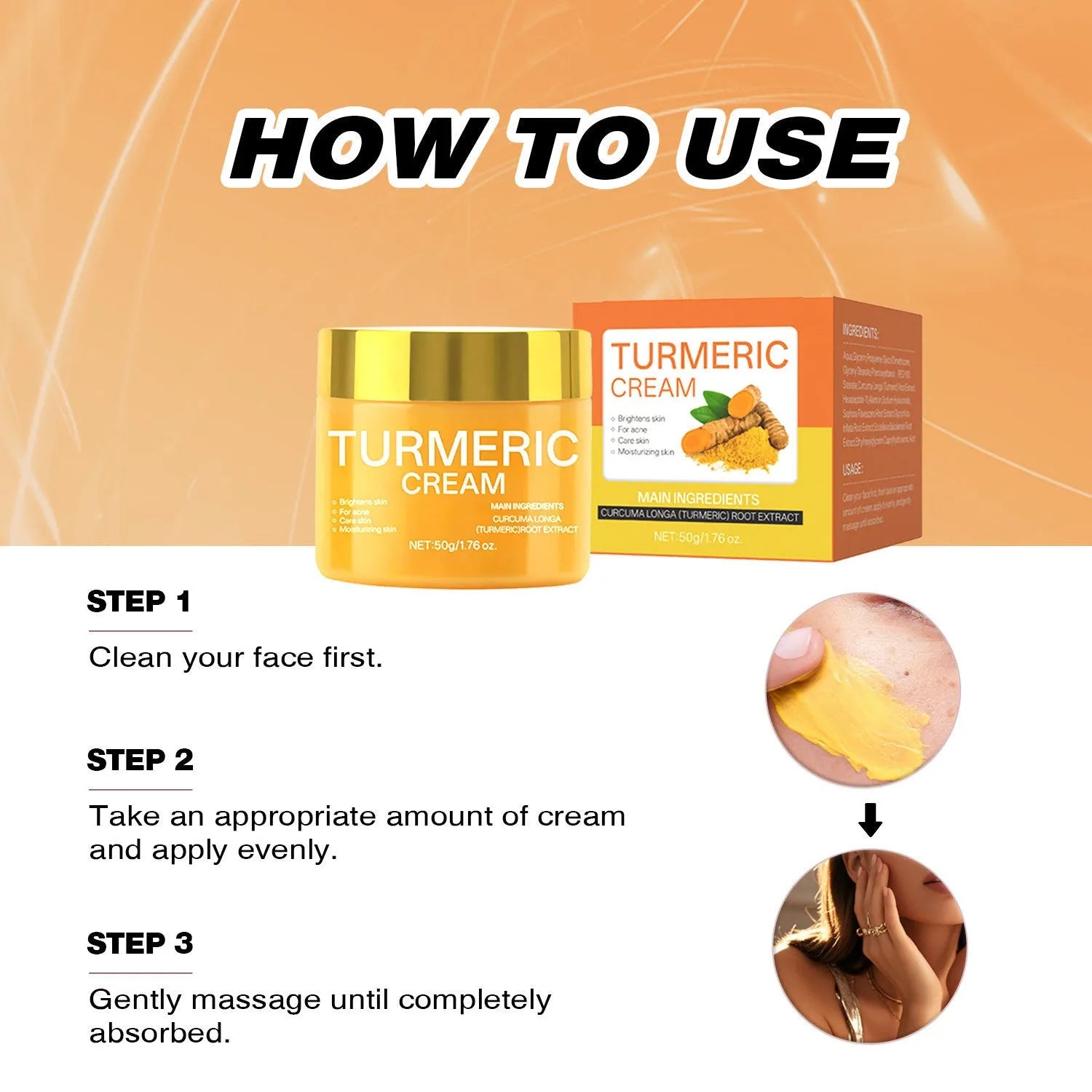 Brightening skin colour hydrating nourishing moisturising cream in 50g compact jar, 53mm wide