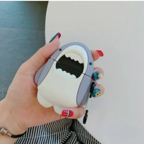 Shark fin design silicon protective cover for Apple AirPods 1st and 2nd generation wireless earphones