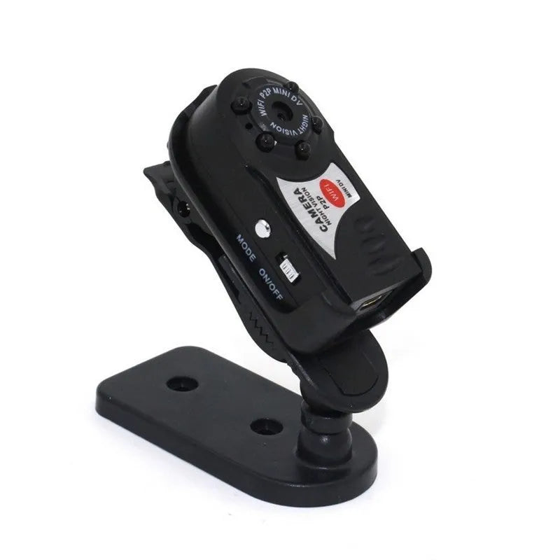 Black wireless WiFi network camera with 16x optical zoom, 720P HD, and night vision