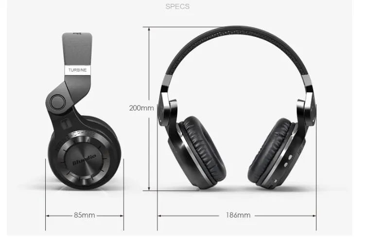 Blue String T2 Smart Edition Bluetooth headphones in black or white with folding metal design