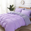 4-piece bedding set in blue, twill weave polyester acetate fabric, with quilt cover, flat sheet, and two pillowcases