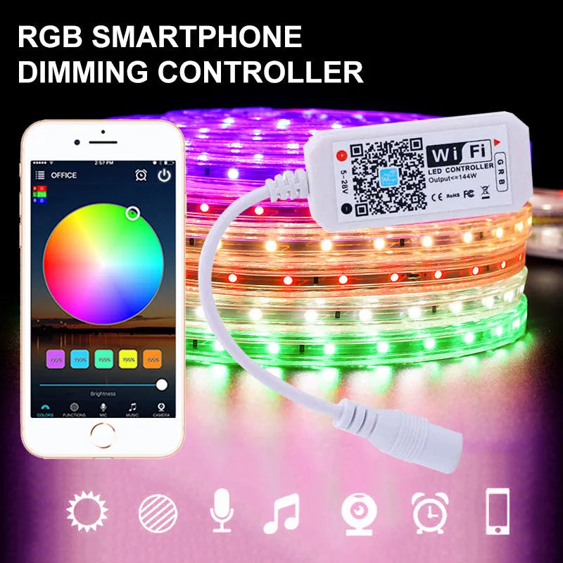 ZJ-MW-RGB WiFi light bar controller white casing 53mm by 24mm by 11mm for RGB LED strips