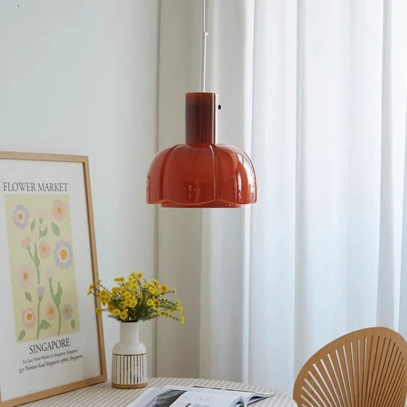 Medieval glass bud dining room chandelier ceiling pendant light in retro vintage style