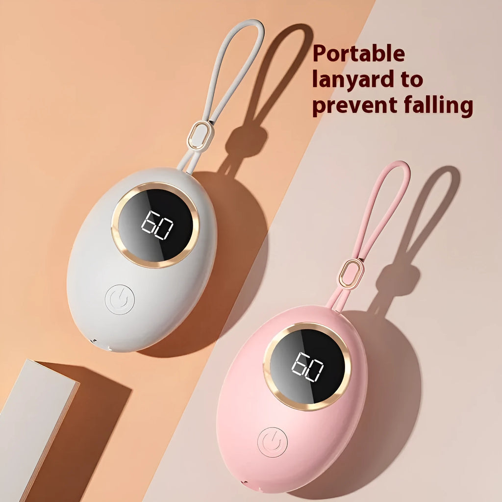 USB rechargeable hand warmer power bank with digital display in six colour options
