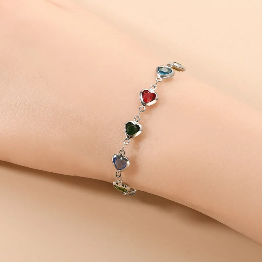 Devil's Eye geometric heart bracelet in stainless steel, shown in one of six electroplated colour options.