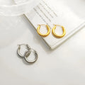 Gold plated vintage European geometric copper earrings for women retro style