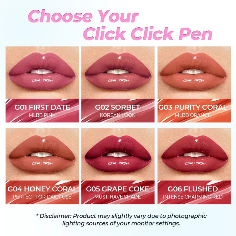 Lipstick waterproof moisturising 1.8g long-lasting colour in six shades Z0033G01 to Z0033G06