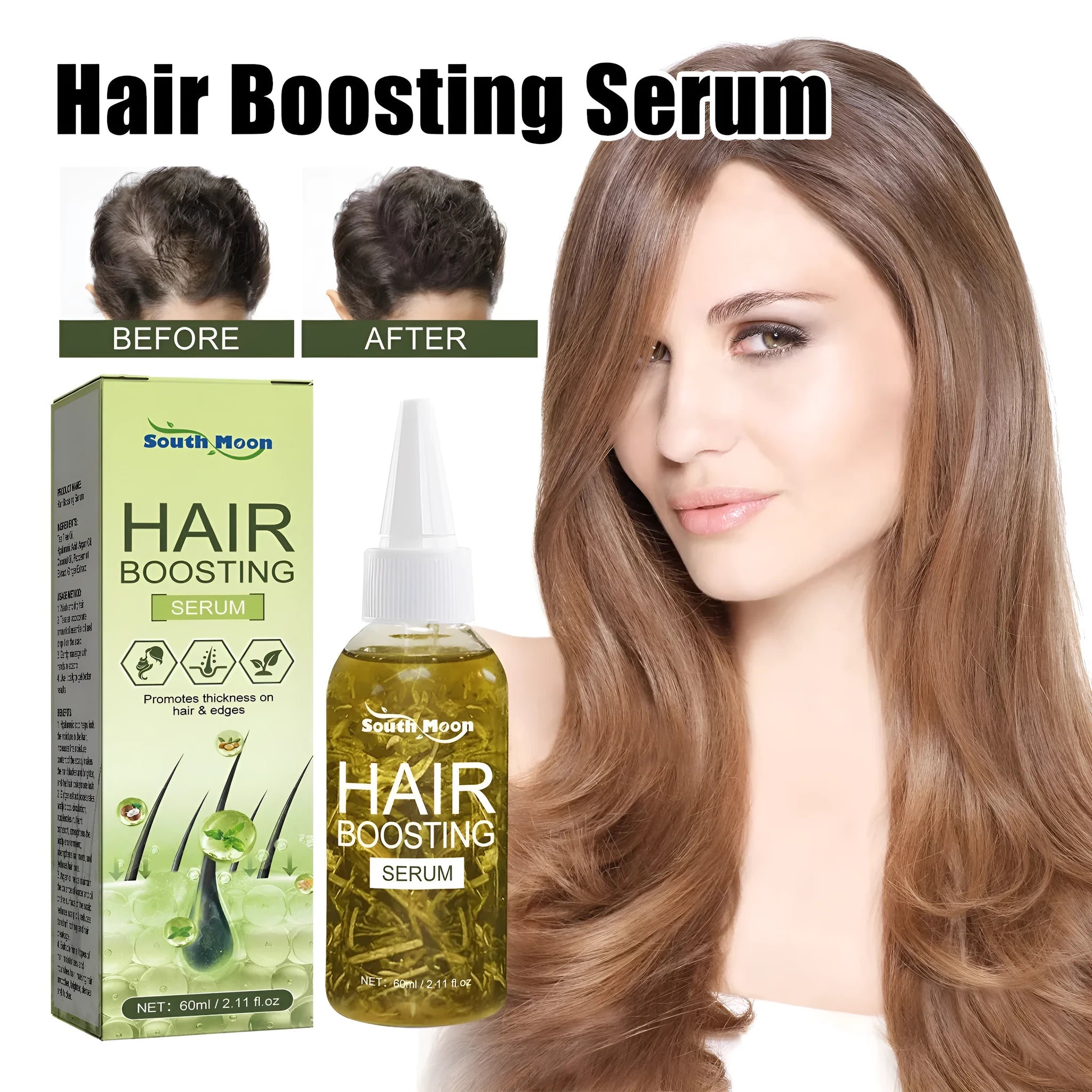 60ml bottle of hair care essential oil for anti-fall repair and dry hair moisturising
