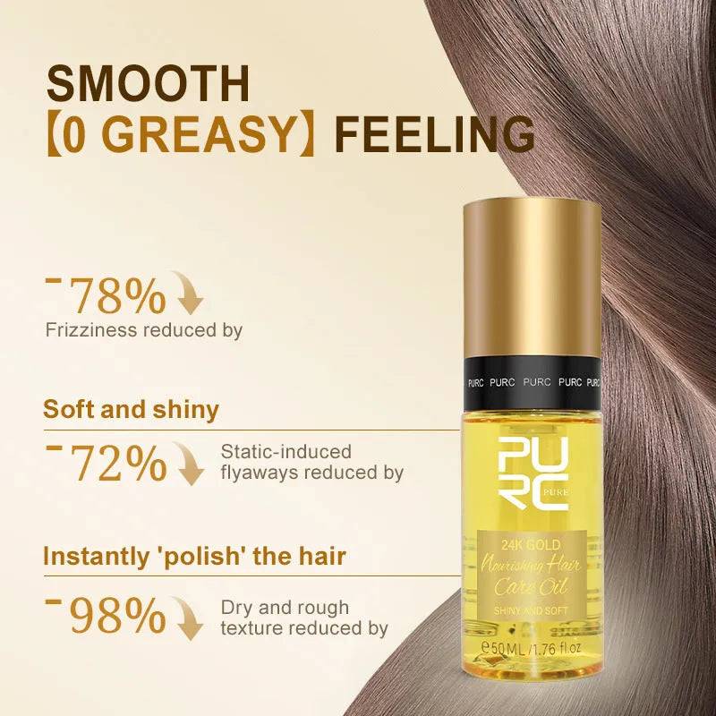 Yellow 50ml hair repair essential oil bottle for curly and frizzy hair care