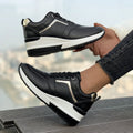 Women's wedge platform sports casual shoes in beige with rubber sole and lace-up closure