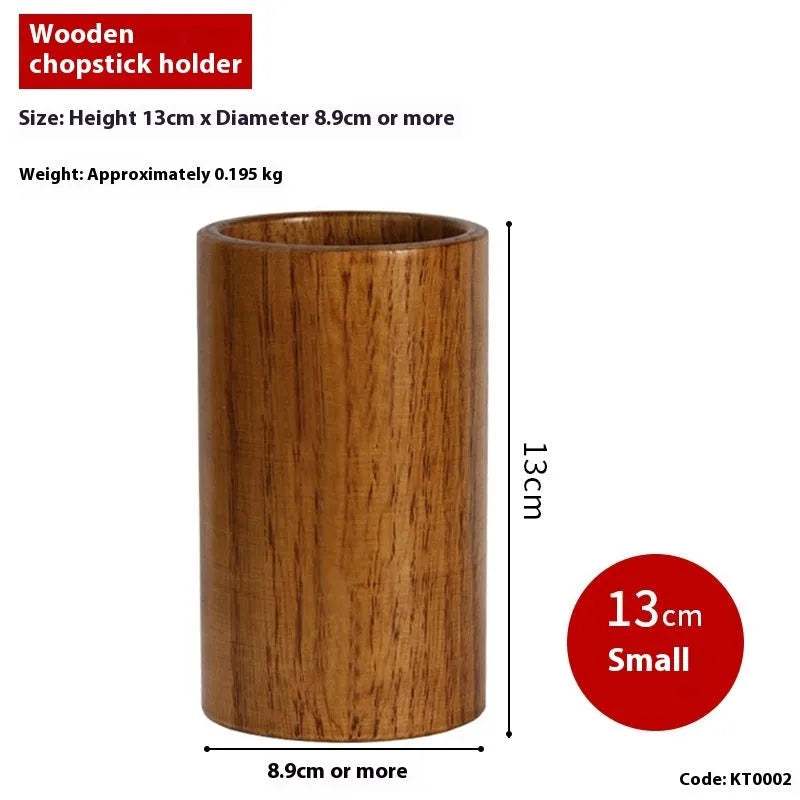 Bamboo chopstick holder tube in natural finish with multiple size options for utensil storage