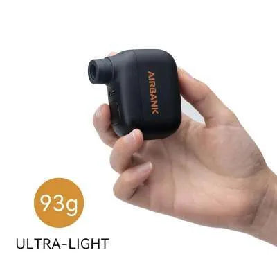 AS100 black electric bicycle inflation pump with USB cable and waterproof storage bag