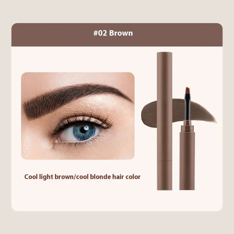 Double-headed eyebrow cream with pencil and powder ends in natural brow shades