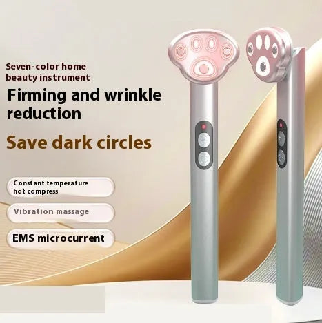 Gradient pink Cat's Paw Eye Beautification Instrument with micro-current vibration and colour light therapy functions