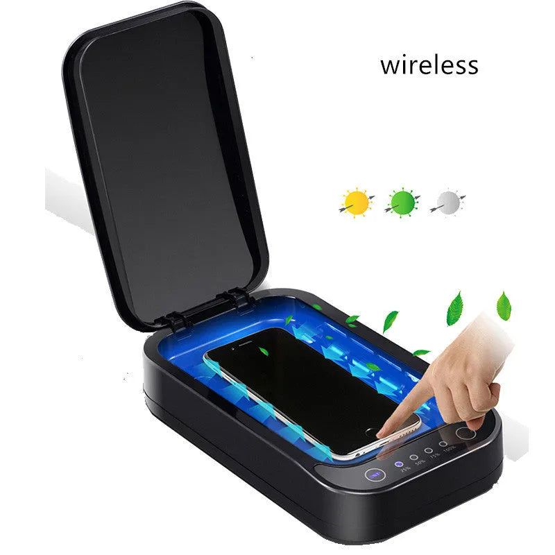 Blue and white UV disinfection box for 6.6-inch mobile phones with 253.7nm wavelength light