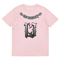 Loose fit cotton summer T-shirt in grey colour with short sleeves and round neck