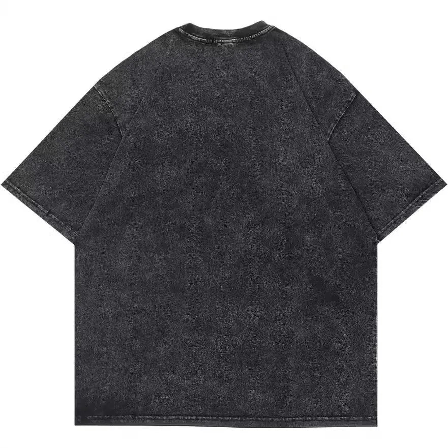 Men's loose fit cotton t-shirt with cartoon digital print design in street style