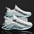 Fashion casual exercise fly woven mesh men's shoes in black, side view, breathable solid colour design