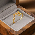 Gold electroplated copper open band ring with geometric shape, Korean fashion jewellery