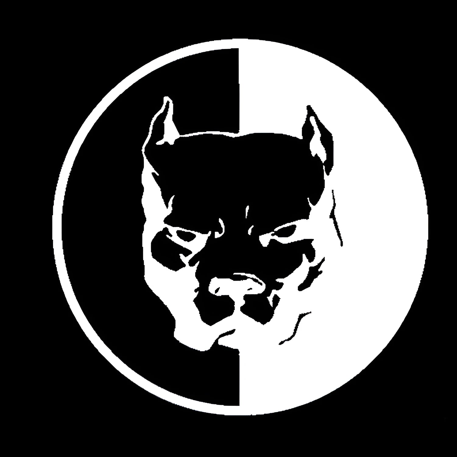 12x12cm reflective car sticker featuring a black, white, and red bulldog superhero dog R design.