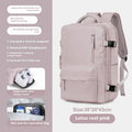 Large grey waterproof Oxford cloth travel backpack with curved shoulder straps shown front view.