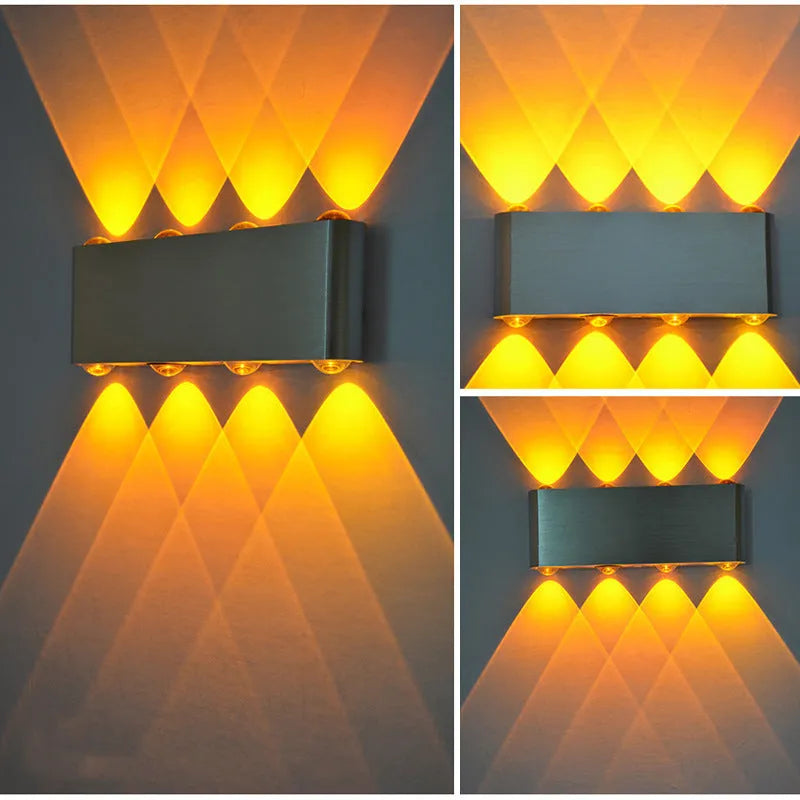 Modern 8W LED wall wash light with aluminium shade for corridor and TV background, multiple colour options