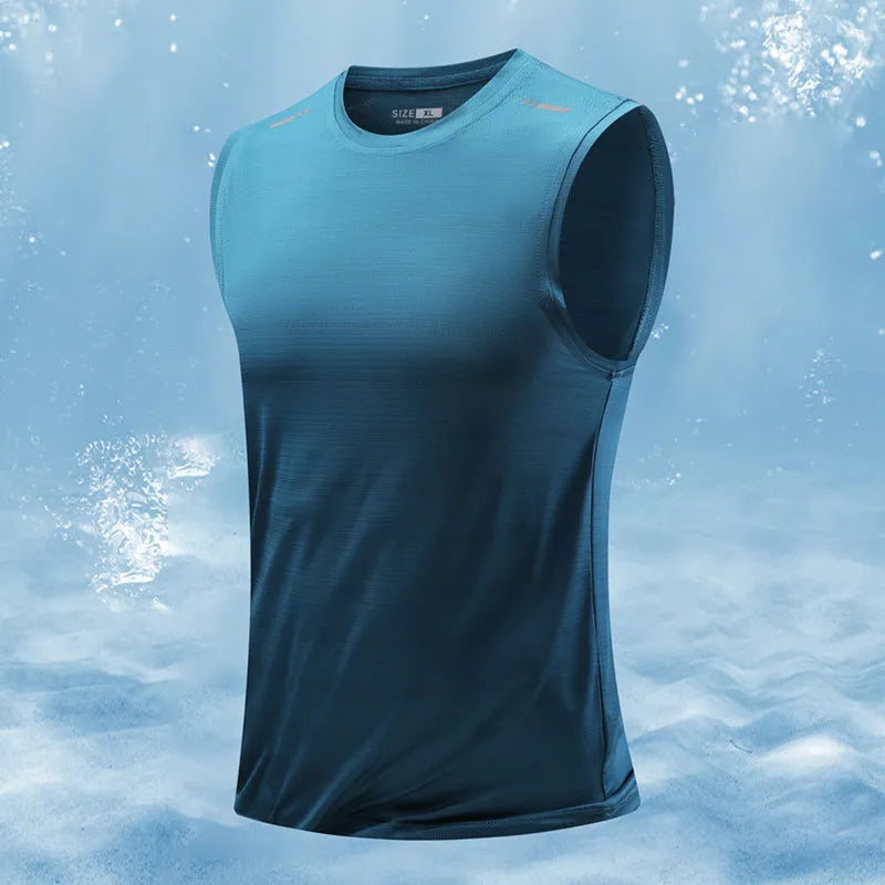 Men's loose sleeveless waistcoat in solid colour on hanger
