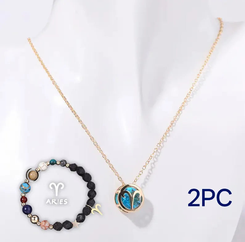 Natural stone beaded necklace set with matching bracelet in mixed colour beads