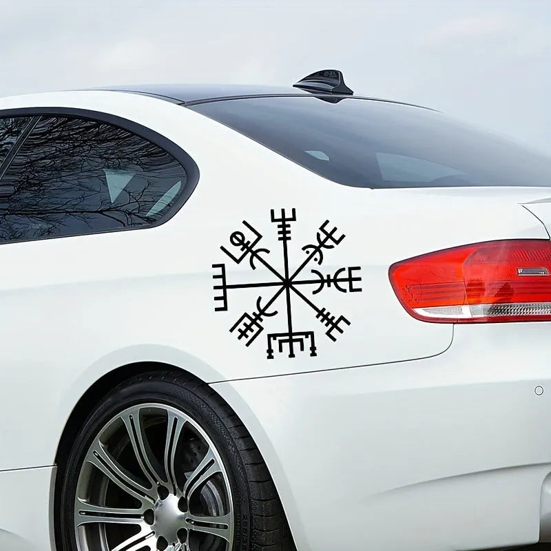 Square 13cm vegetarian-themed vinyl car sticker for glass windows.