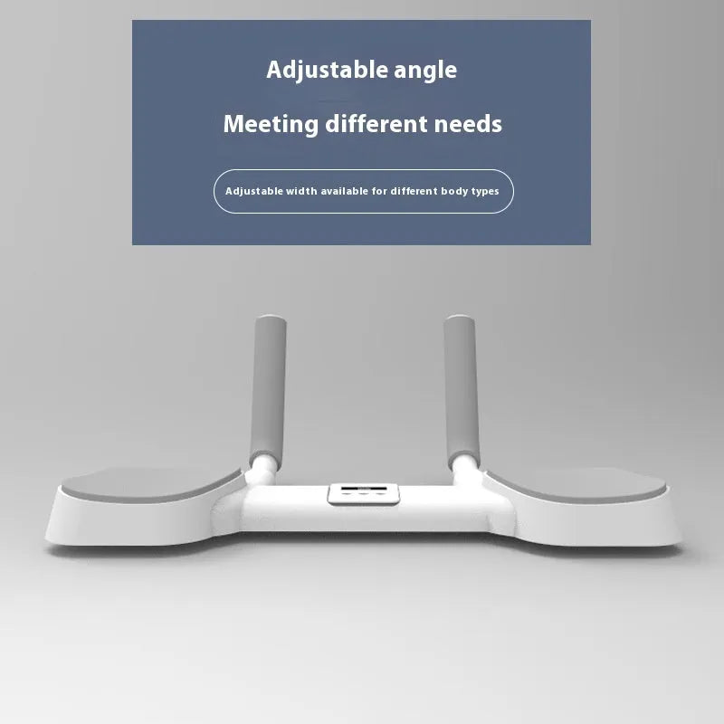 White household flat support trainer made of alloy aluminium tube and ABS plastic on a floor.
