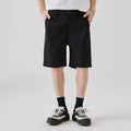 Men's summer business casual straight leg trousers in khaki, brown, and black polyester fiber, sizes S to 3XL